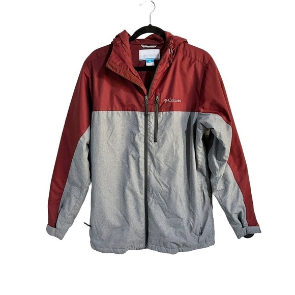 Columbia Men's Ring Tail Ridge Insulated Red and Gray Zip Up Hooded Jacket Sz M - Picture 3 of 7